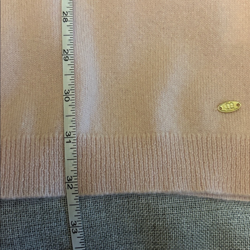LEMONWOOD 100% Cashmere Rolled Collar Cardigan, Powder Pink. - Picture 10 of 10